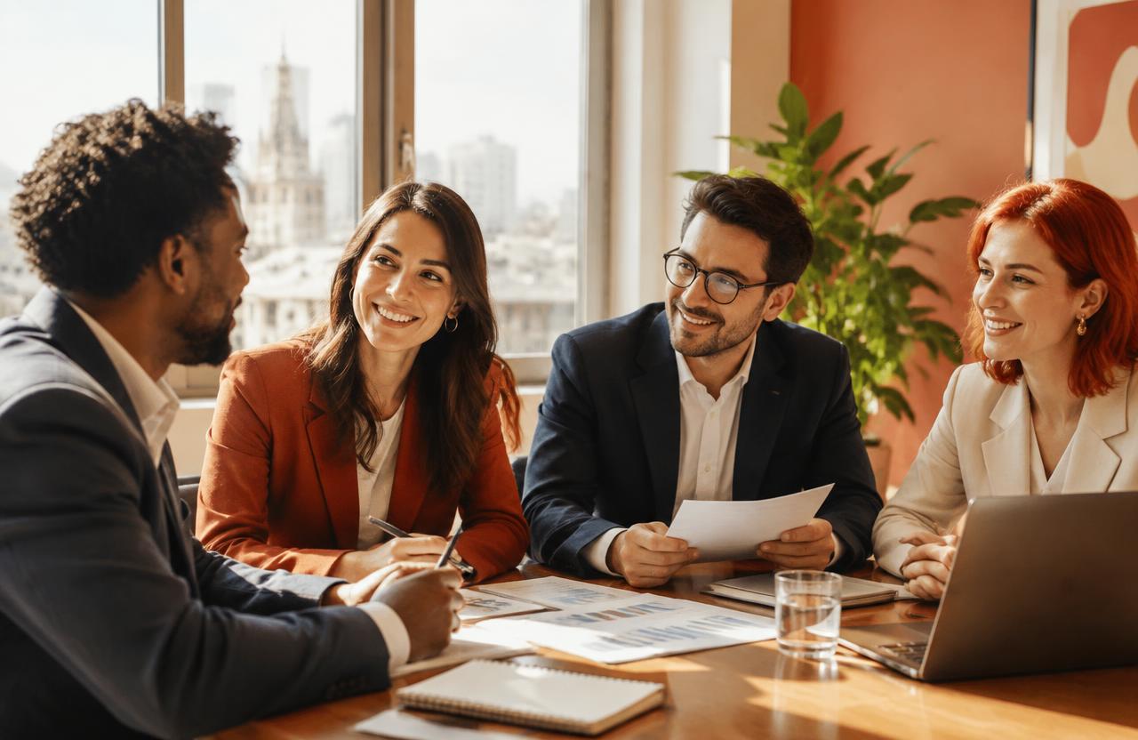 Equipe em reunião de negócios